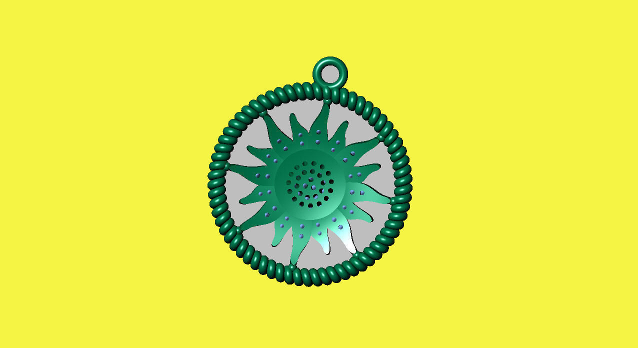 Sun pendant 3D print model_7