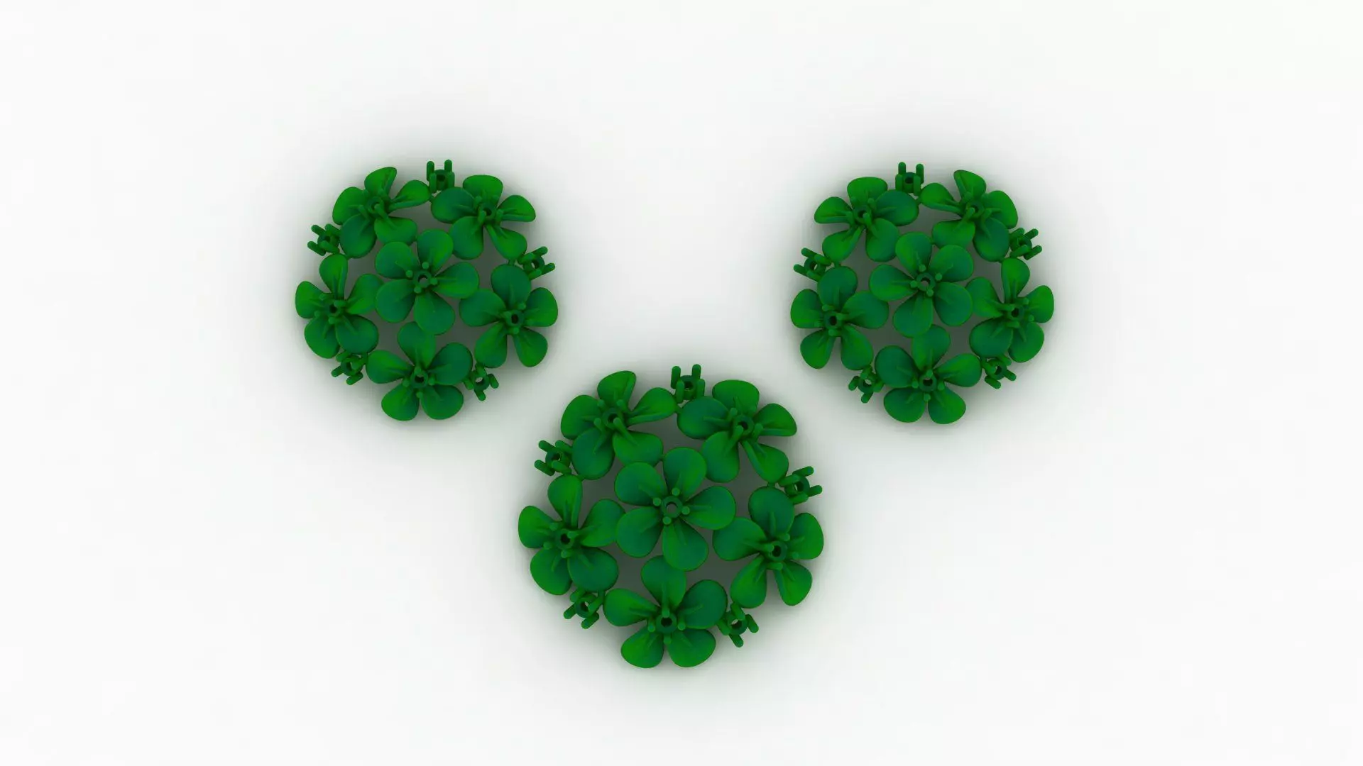 flower pendant set locket set 3D print model