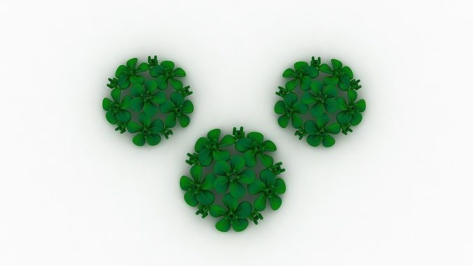 flower pendant set locket set  3D print model