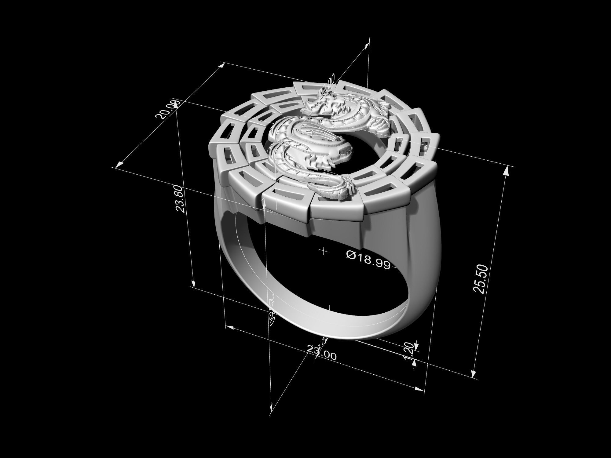 Dragon Ring 3D print model_15