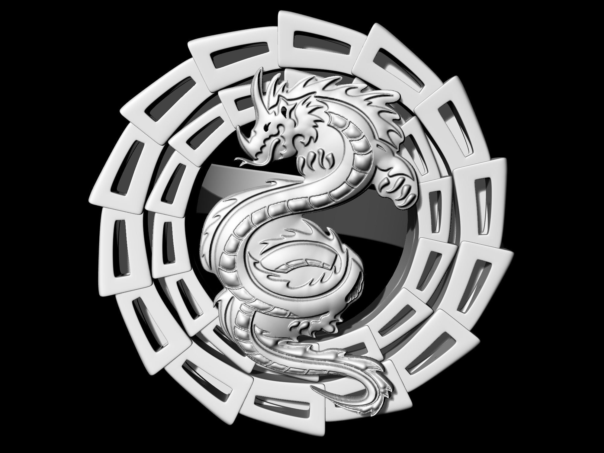 Dragon Ring 3D print model_5