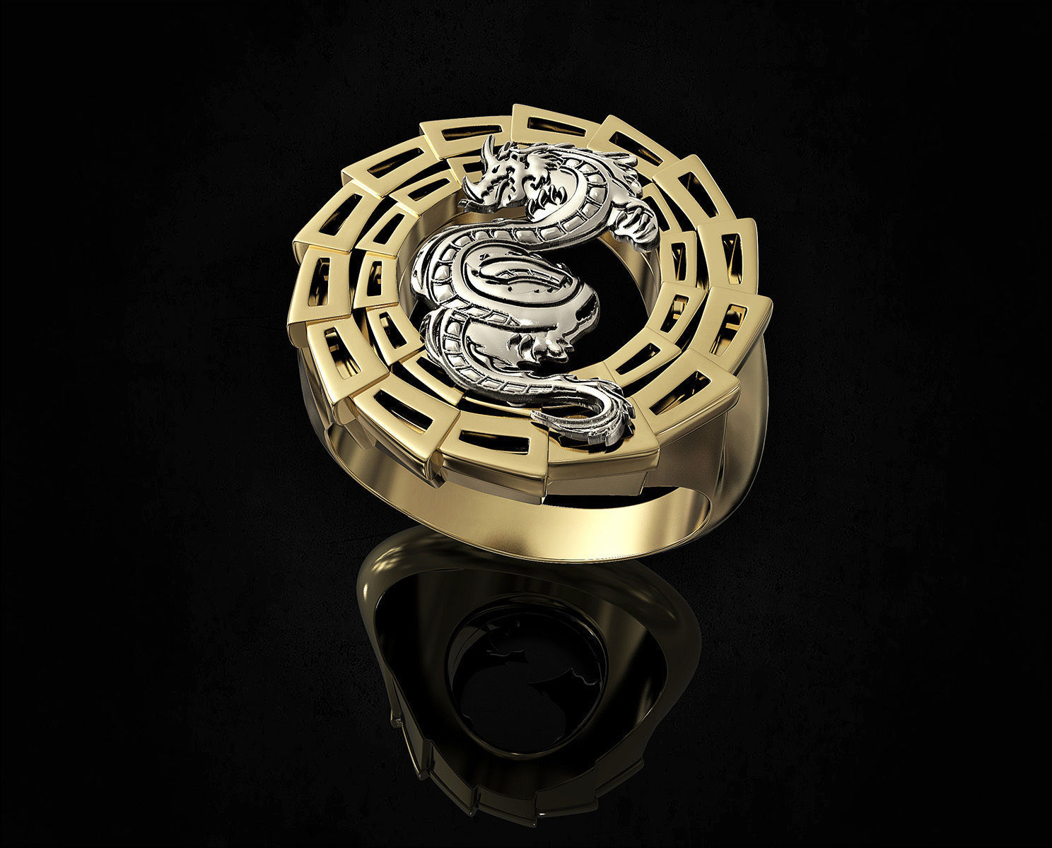Dragon Ring 3D print model_4