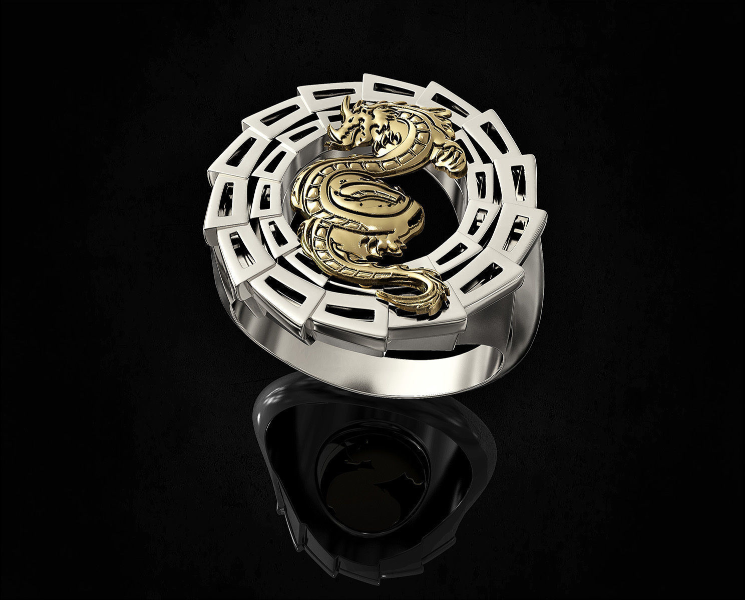 Dragon Ring 3D print model_3