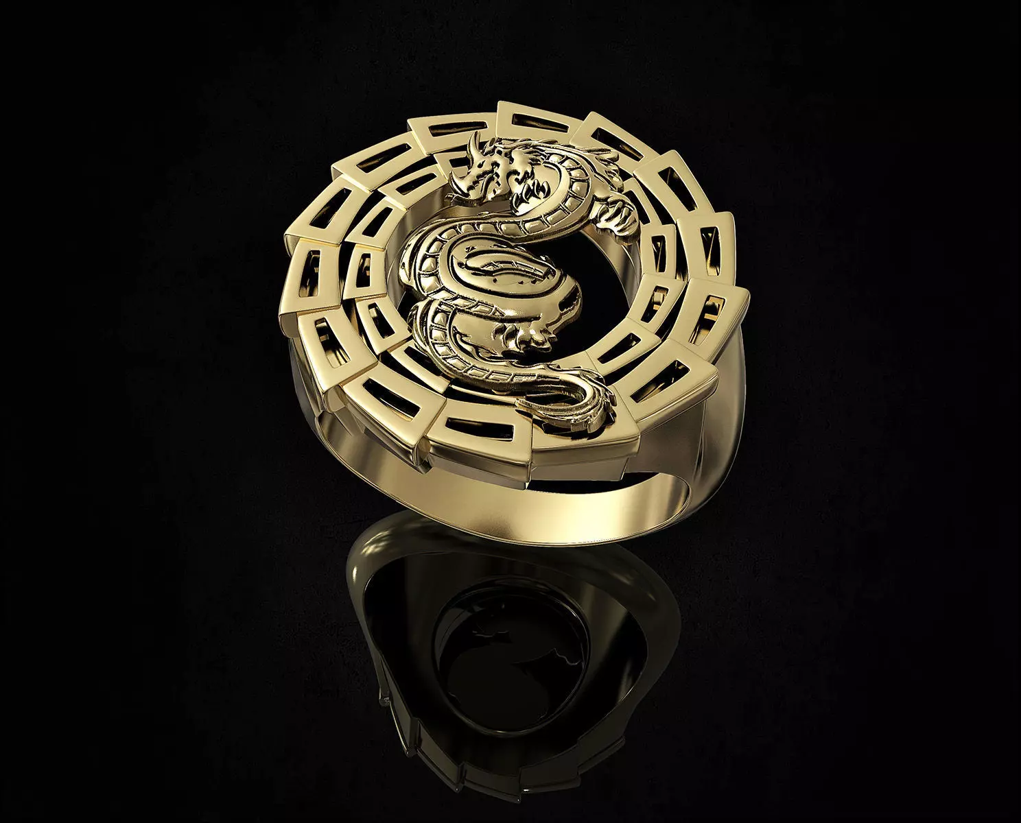 Dragon Ring 3D print model_0