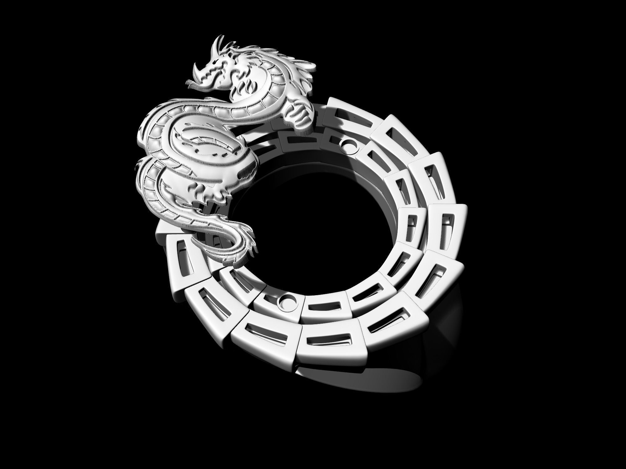 Dragon Ring 3D print model_11