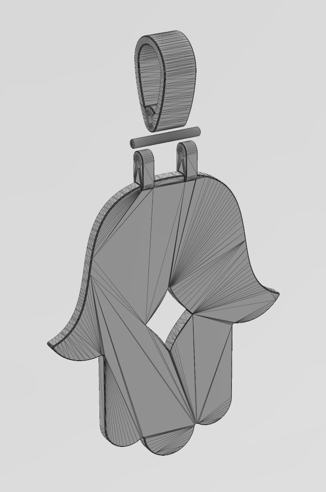 Floral scroll ornament Hamssa pendant 3D print model_15