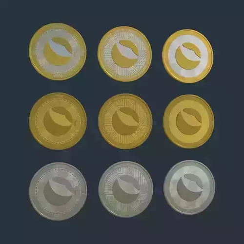 Terra LUNA - Cryptocurrency Coin - RIP Free 3D model