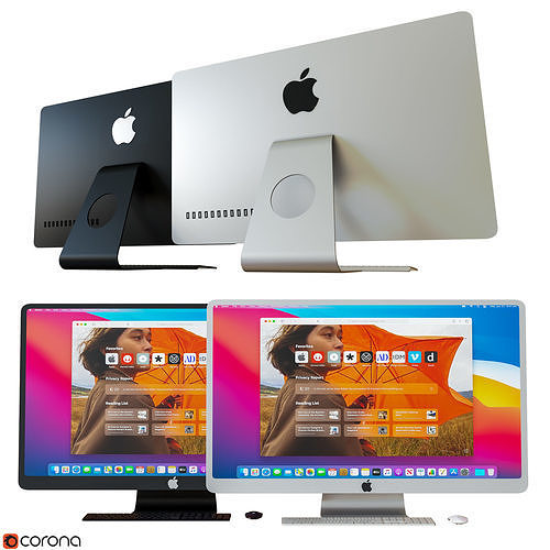 iMac 2021 2 Color Computer 3D model