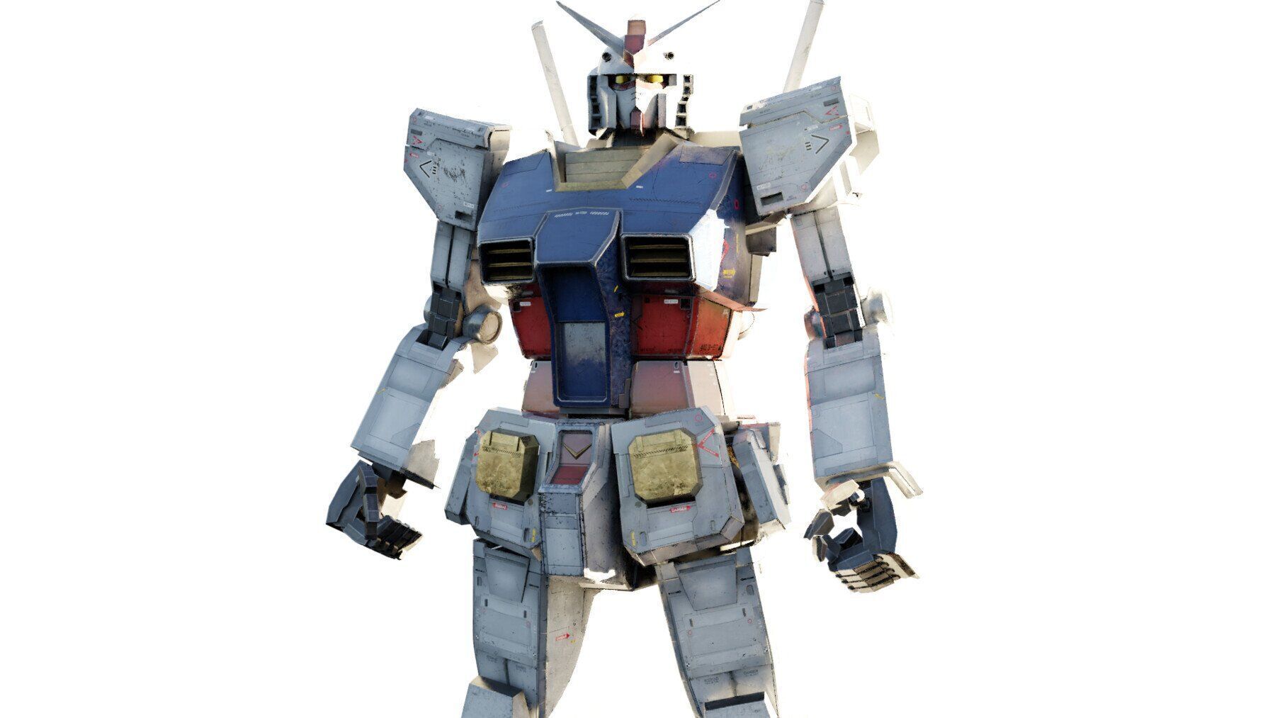GUNDAM RX-78 Realistic Texture Rigged with decal MAYA Blender 3D model_1