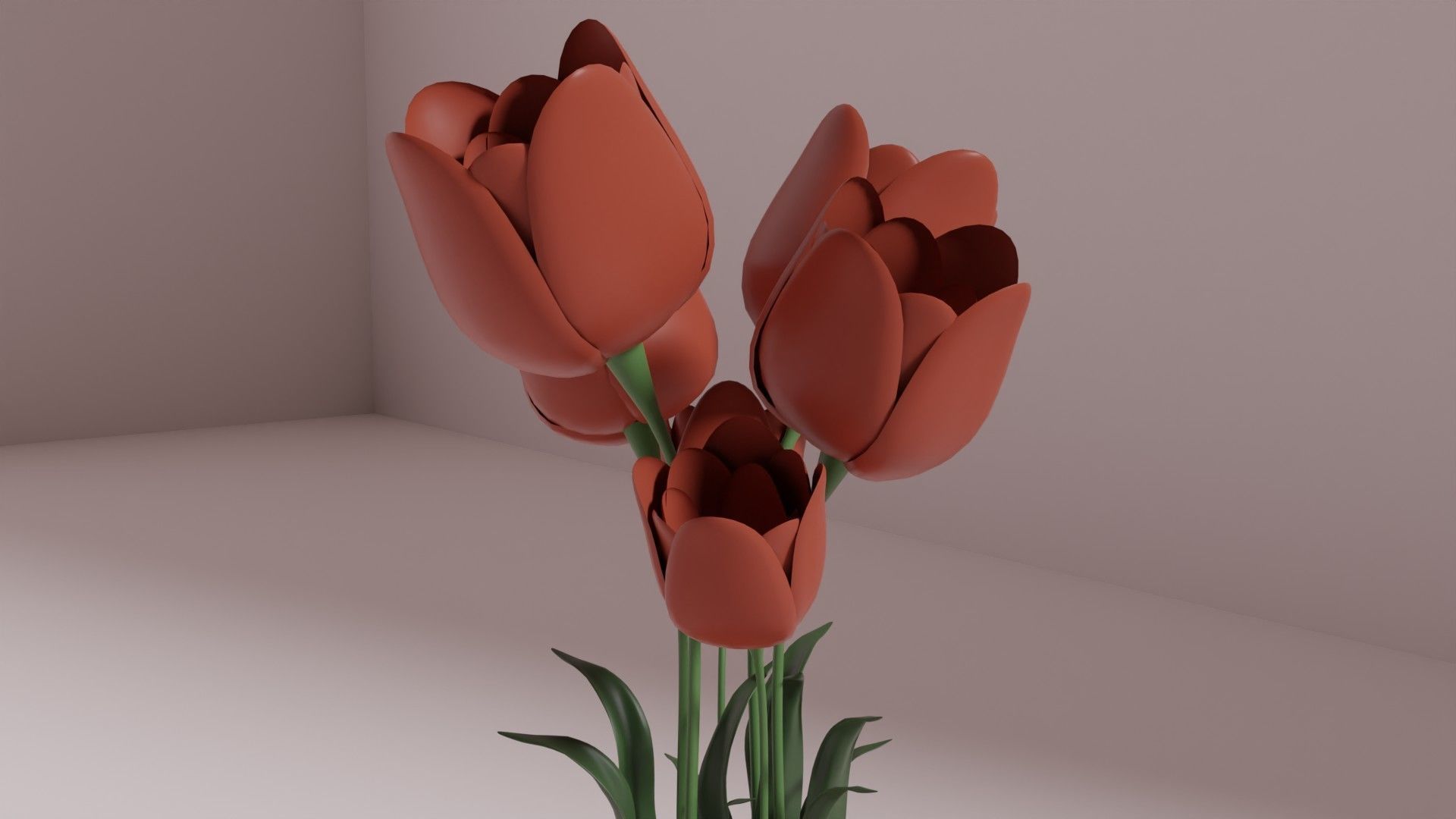 Tulip in Pot 3D Model Free 3D model_2