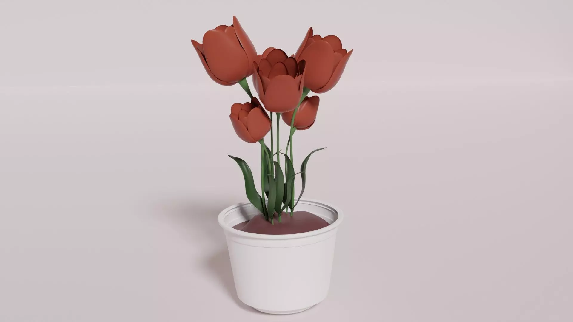 Tulip in Pot 3D Model Free 3D model_0