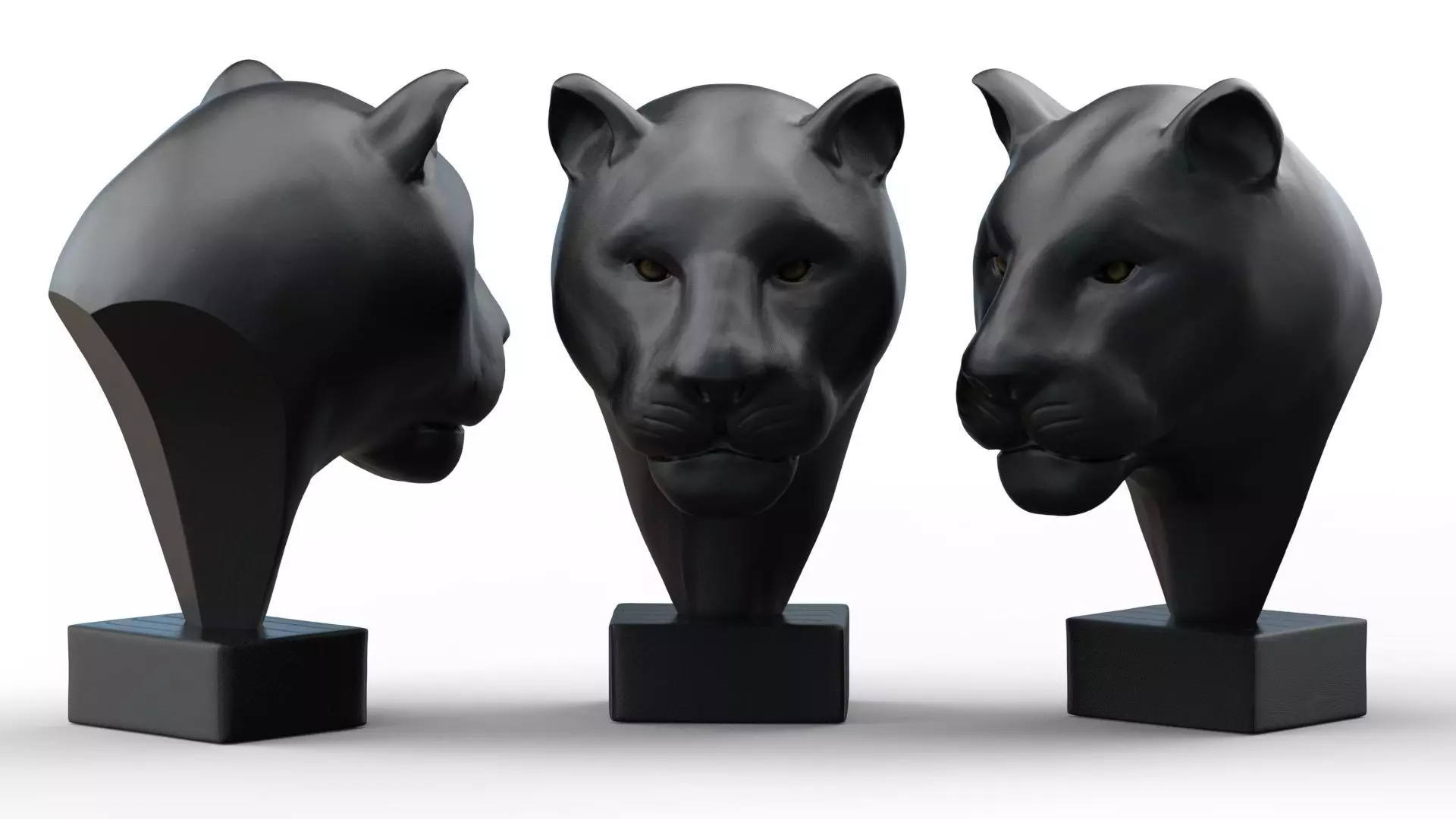 Black Panther Head Sculpture 3D print model