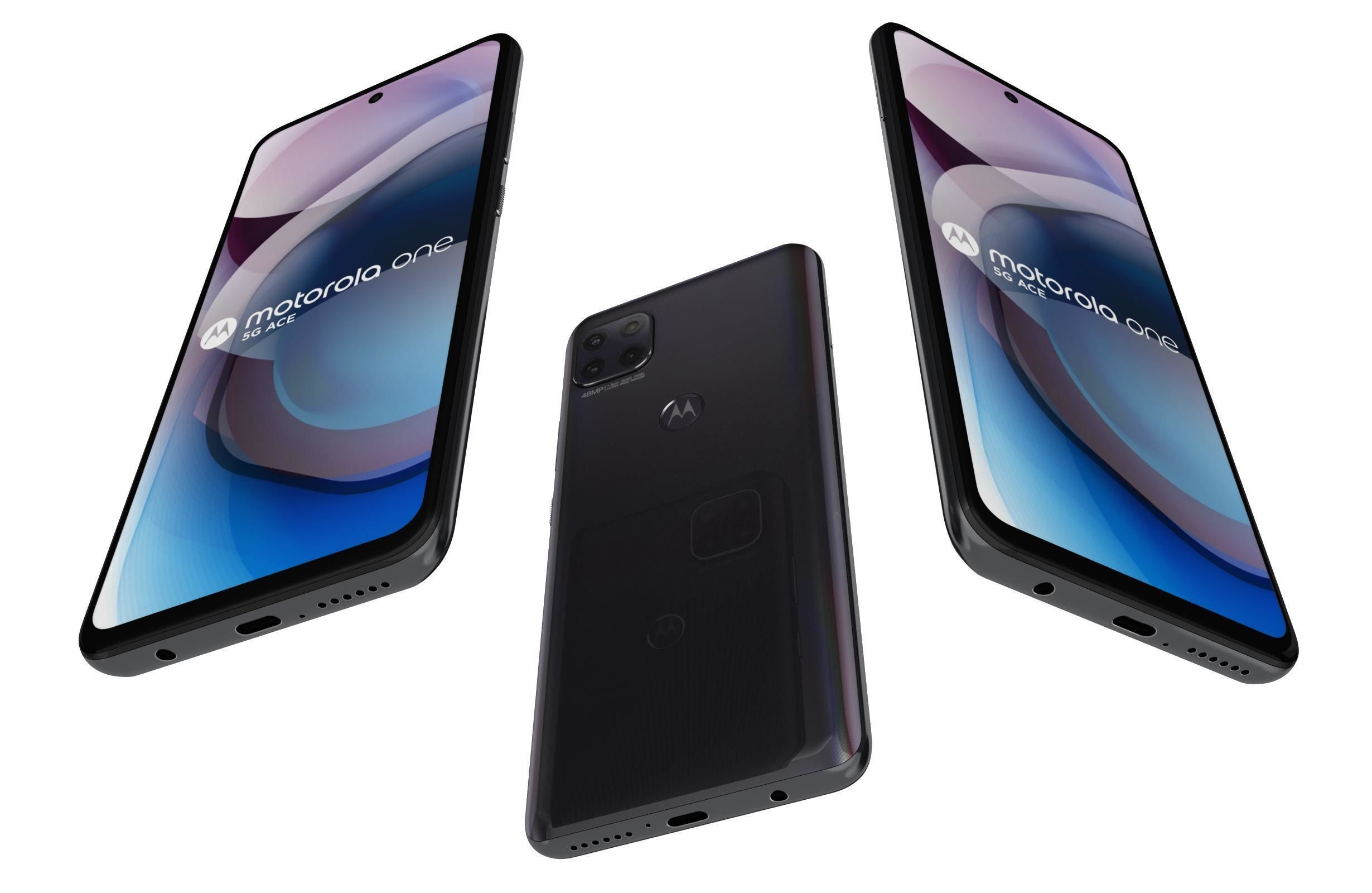 Motorola One 5G Ace Volcanic Gray 3D model_2