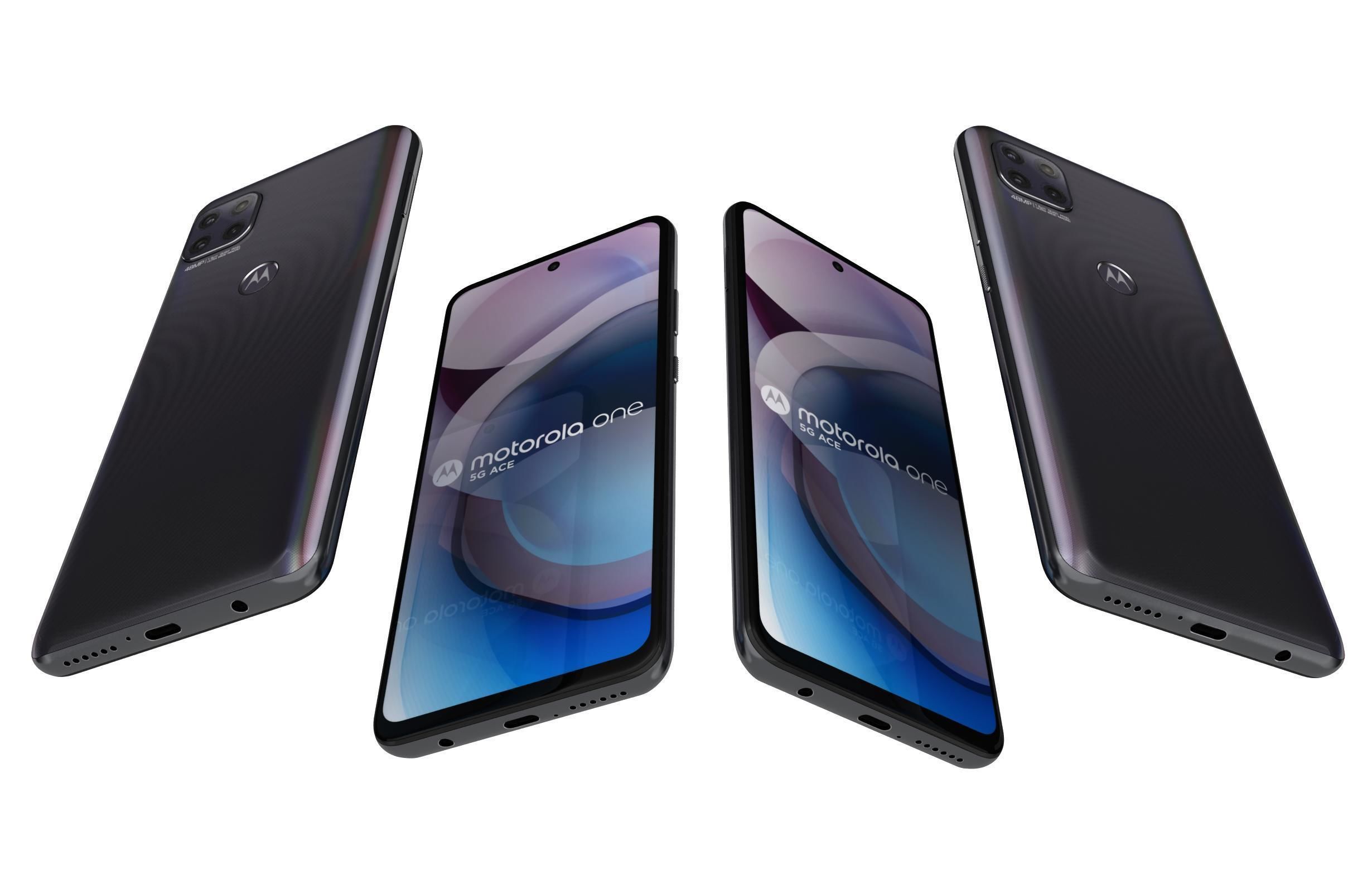 Motorola One 5G Ace Volcanic Gray 3D model_5