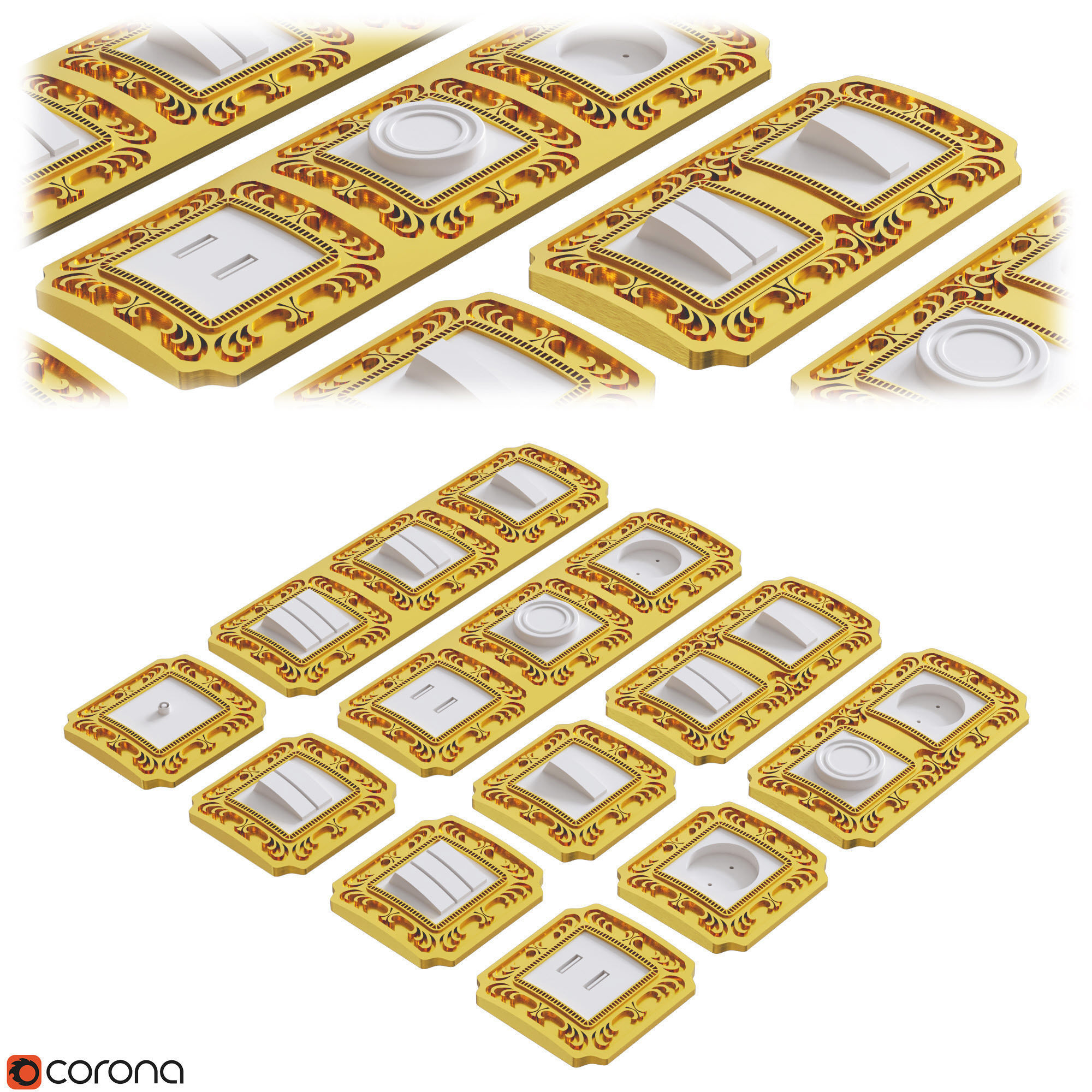 Luxury switchs and sokets 3D model_1