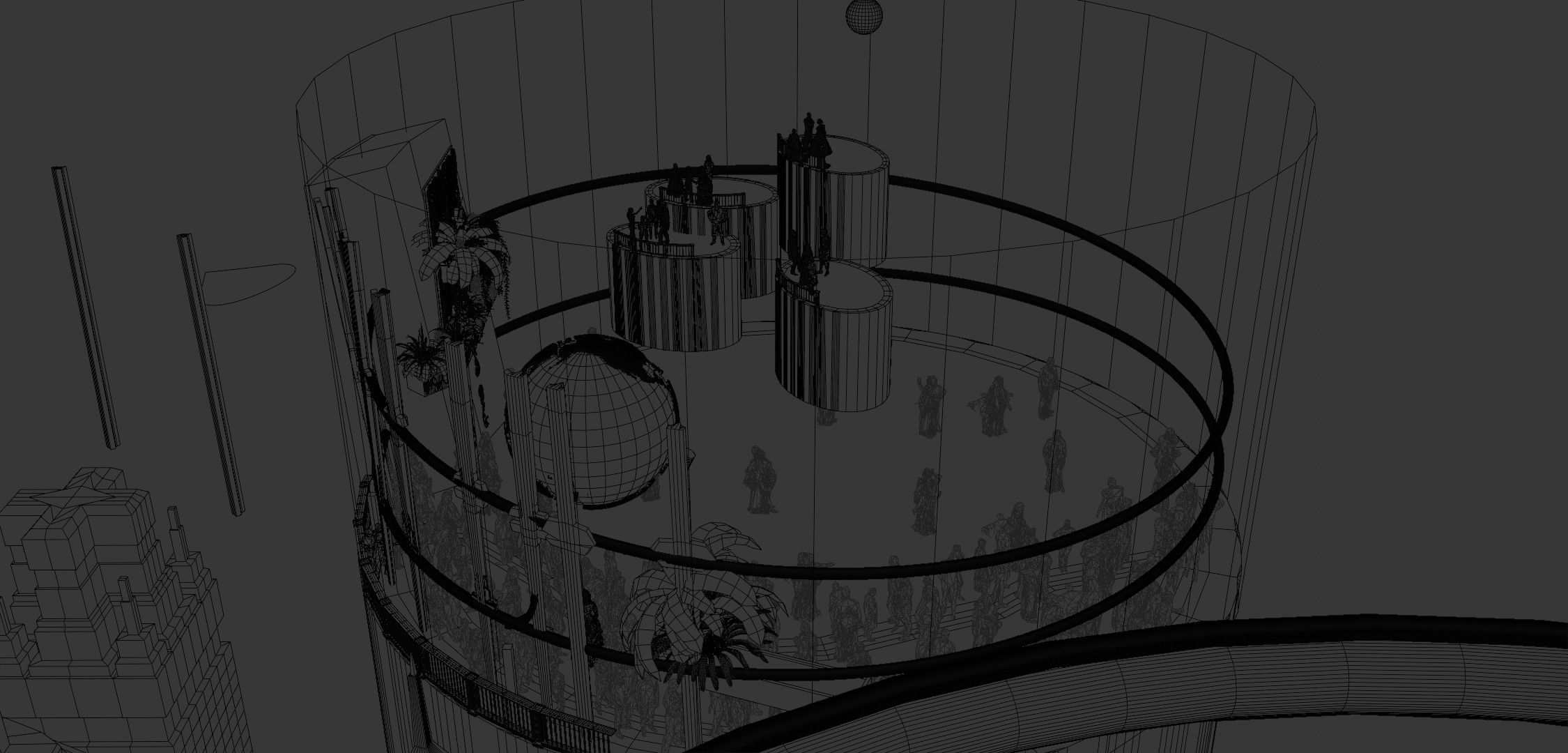 Rapture futuristic building with people in it 3D model_19