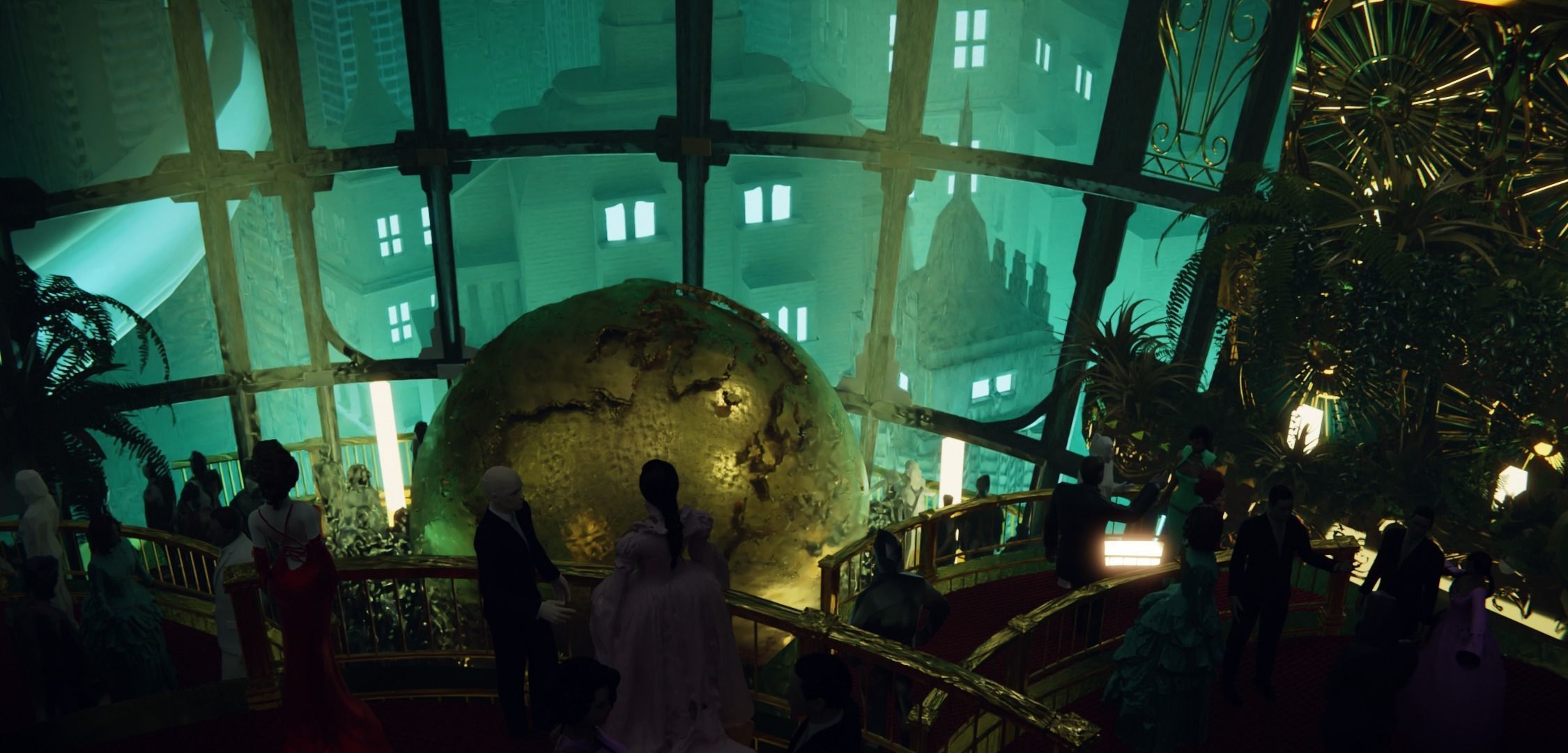 Rapture futuristic building with people in it 3D model_15