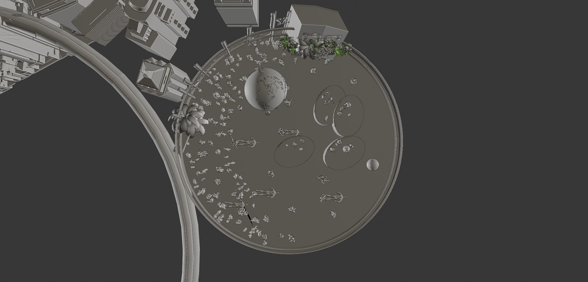 Rapture futuristic building with people in it 3D model_10