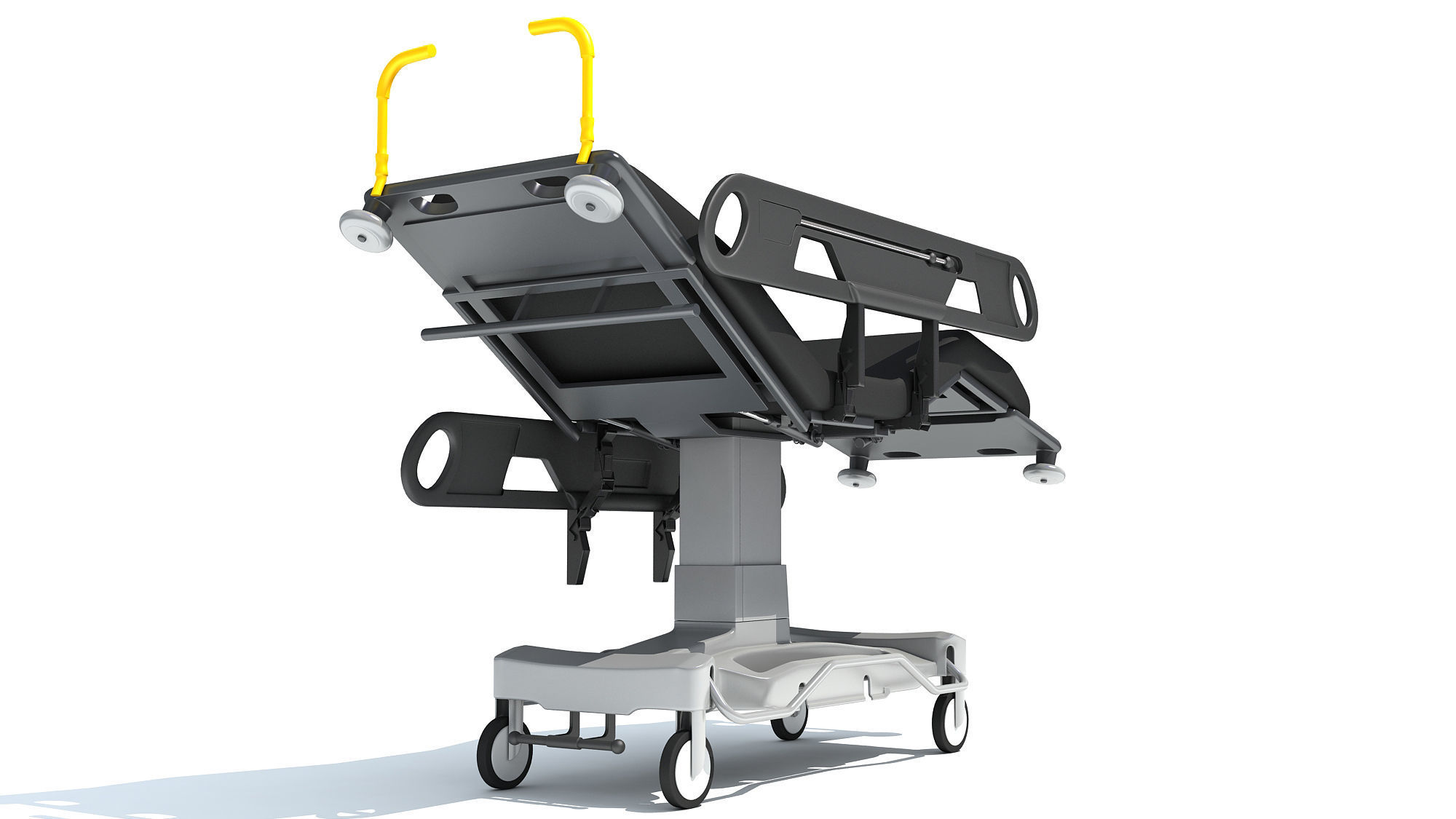 Patient Transfer Stretcher Trolley 3D model_4