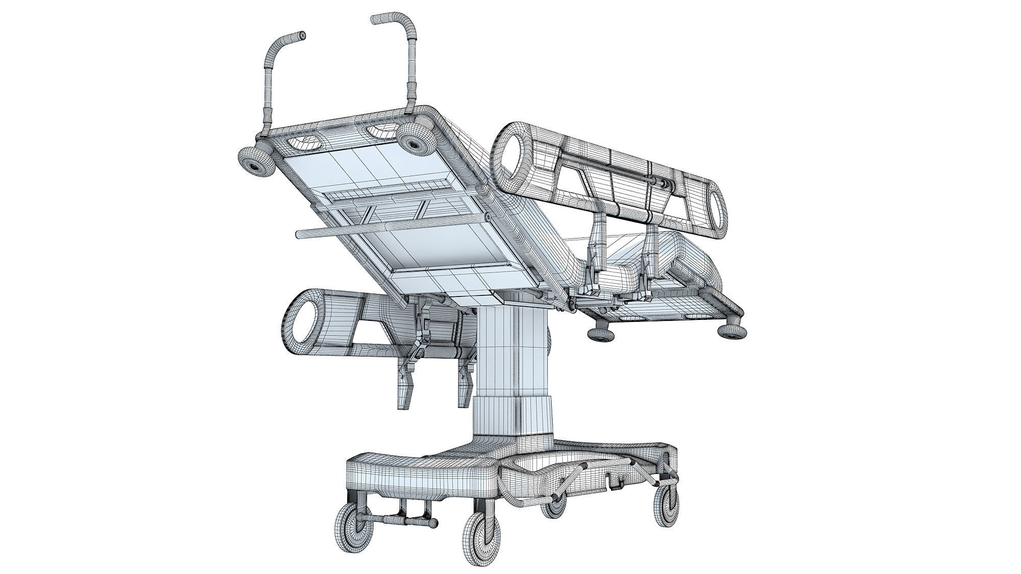 Patient Transfer Stretcher Trolley 3D model_13