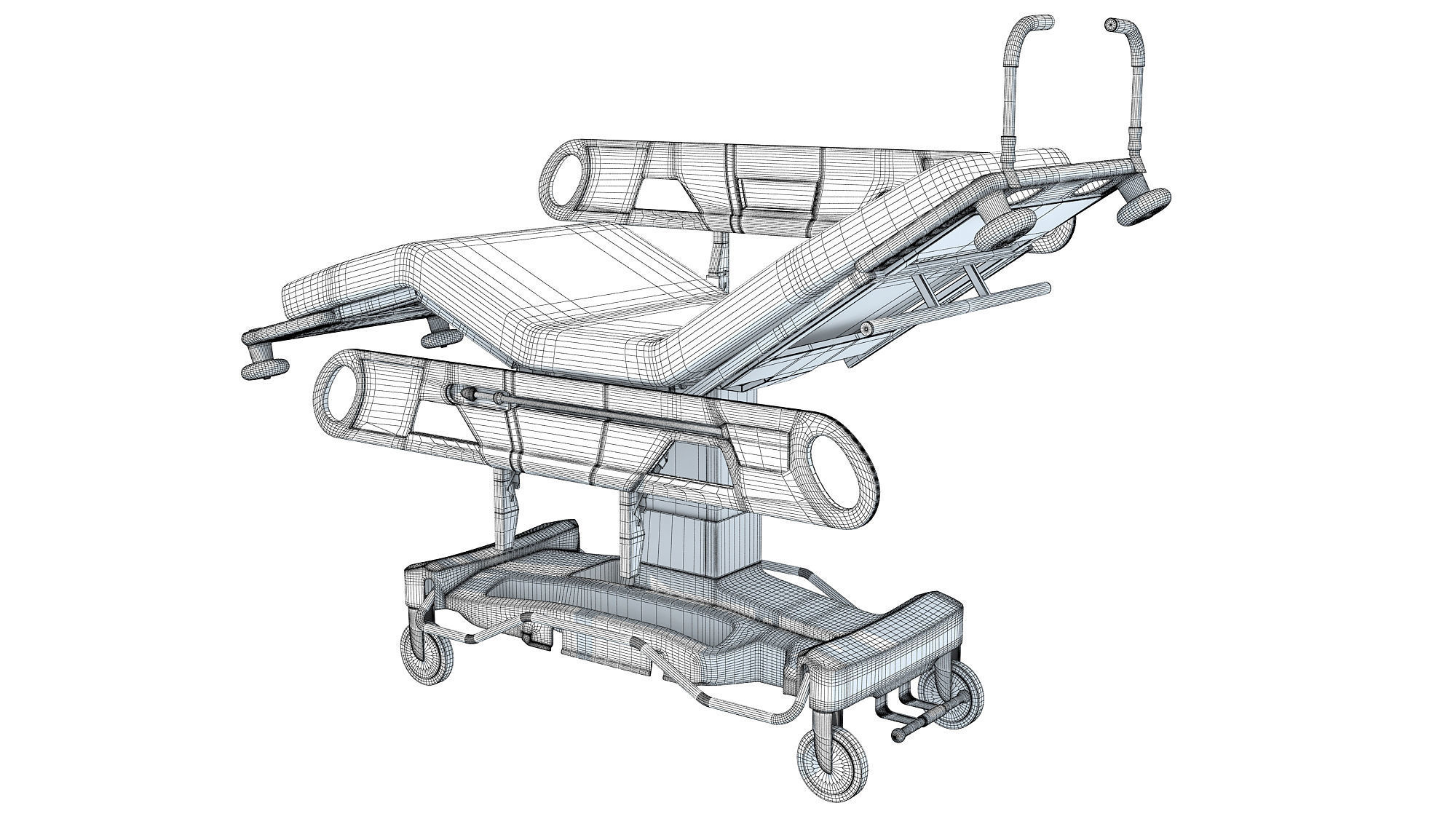 Patient Transfer Stretcher Trolley 3D model_12