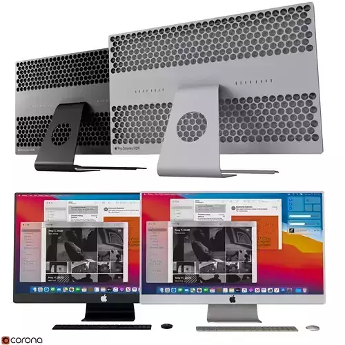 iMac Pro with XDR display 2 color Computer 3D model