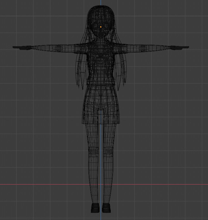 anime girl  blender Low-poly 3D model_7