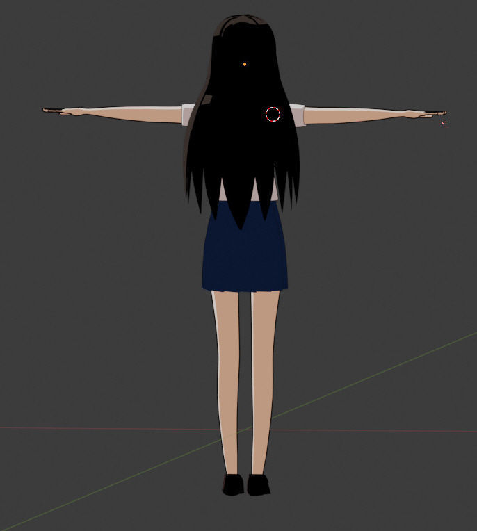 anime girl  blender Low-poly 3D model_10