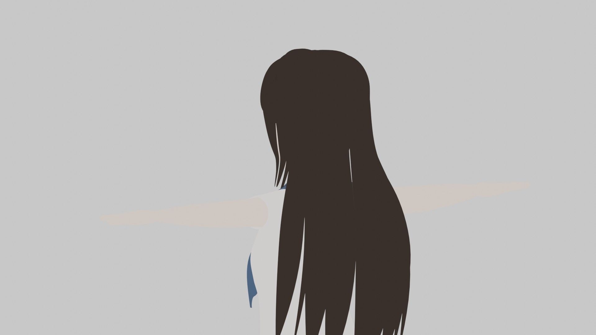 anime girl  blender Low-poly 3D model_5