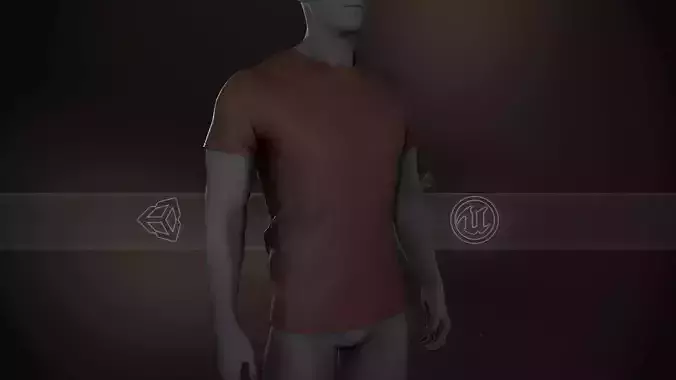 Slim Fit Brown T-Shirt Low-poly 3D model