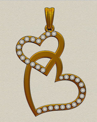 hearths gift pendant  with stones 3D print model