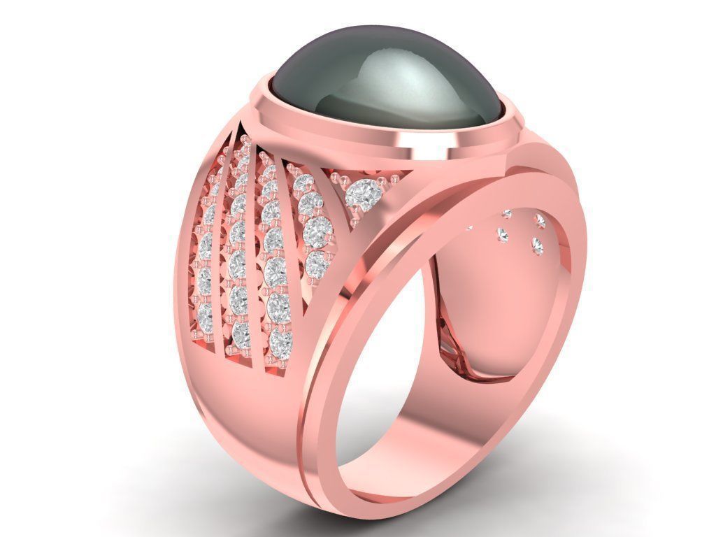 ruby oval fengshui ring for men 959 3D print model_2