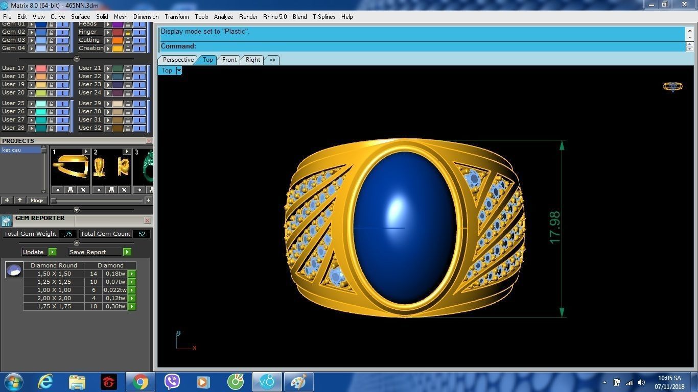 ruby oval fengshui ring for men 959 3D print model_7