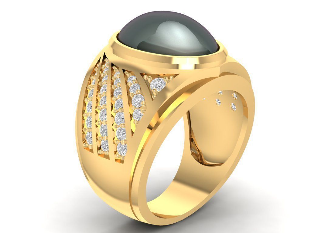 ruby oval fengshui ring for men 959 3D print model_1