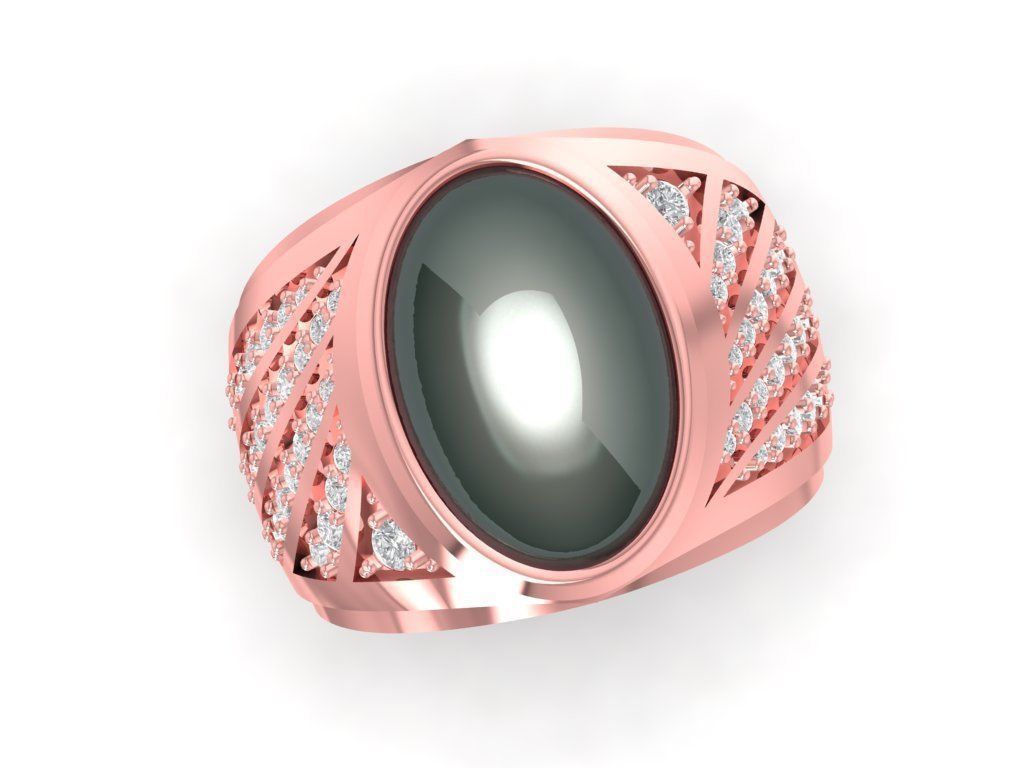 ruby oval fengshui ring for men 959 3D print model_3