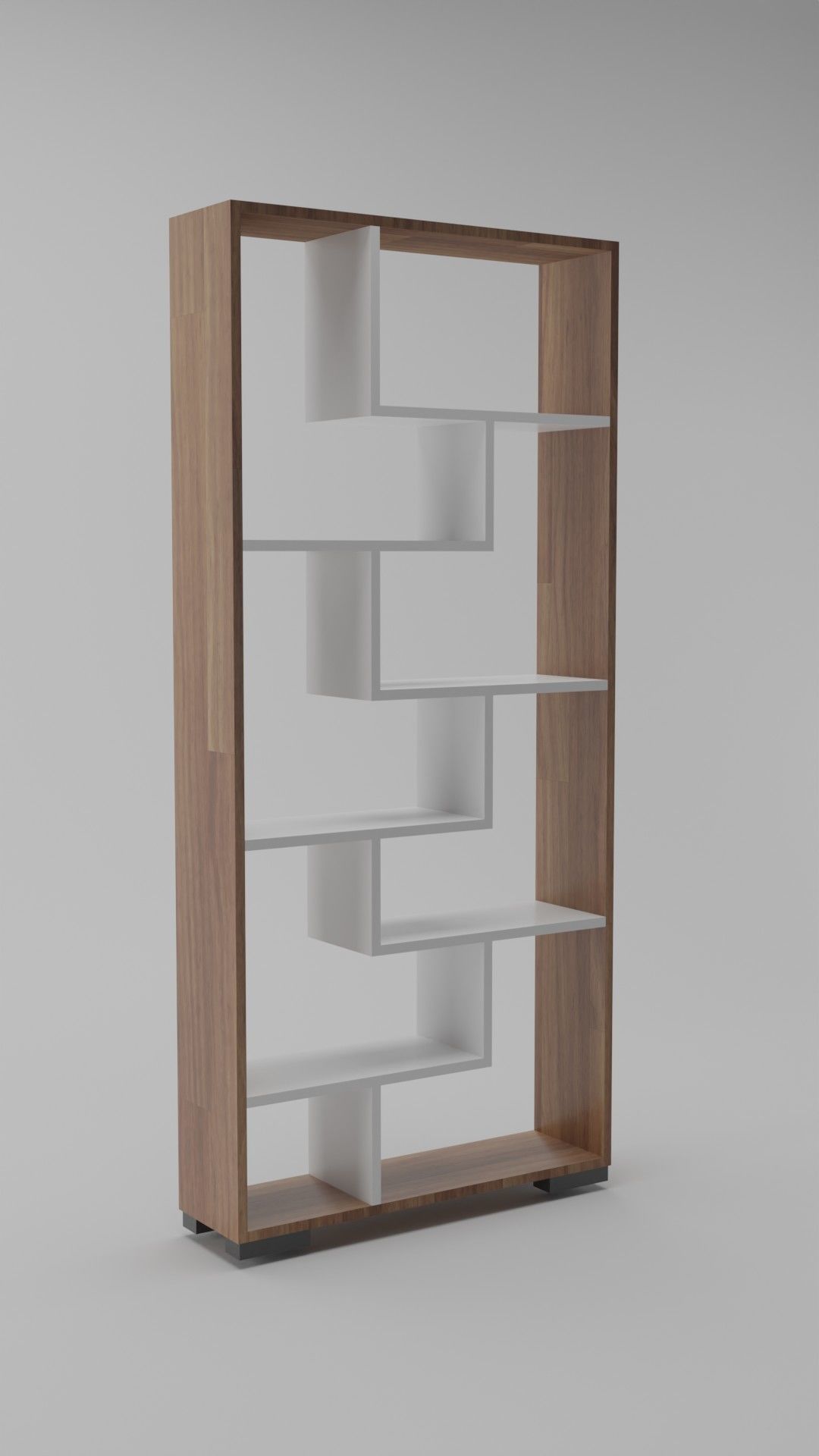 Modern bookshelf 3D model_1