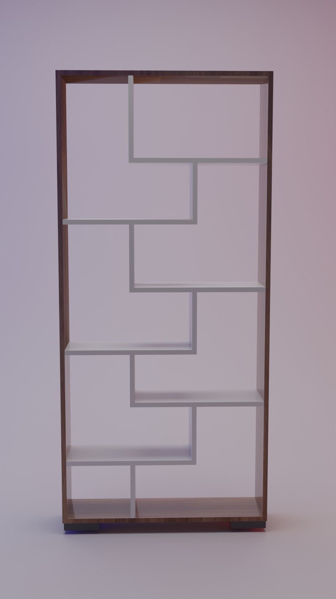 Modern bookshelf 3D model_2