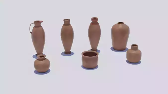 Clay Pots - Low Poly PBR