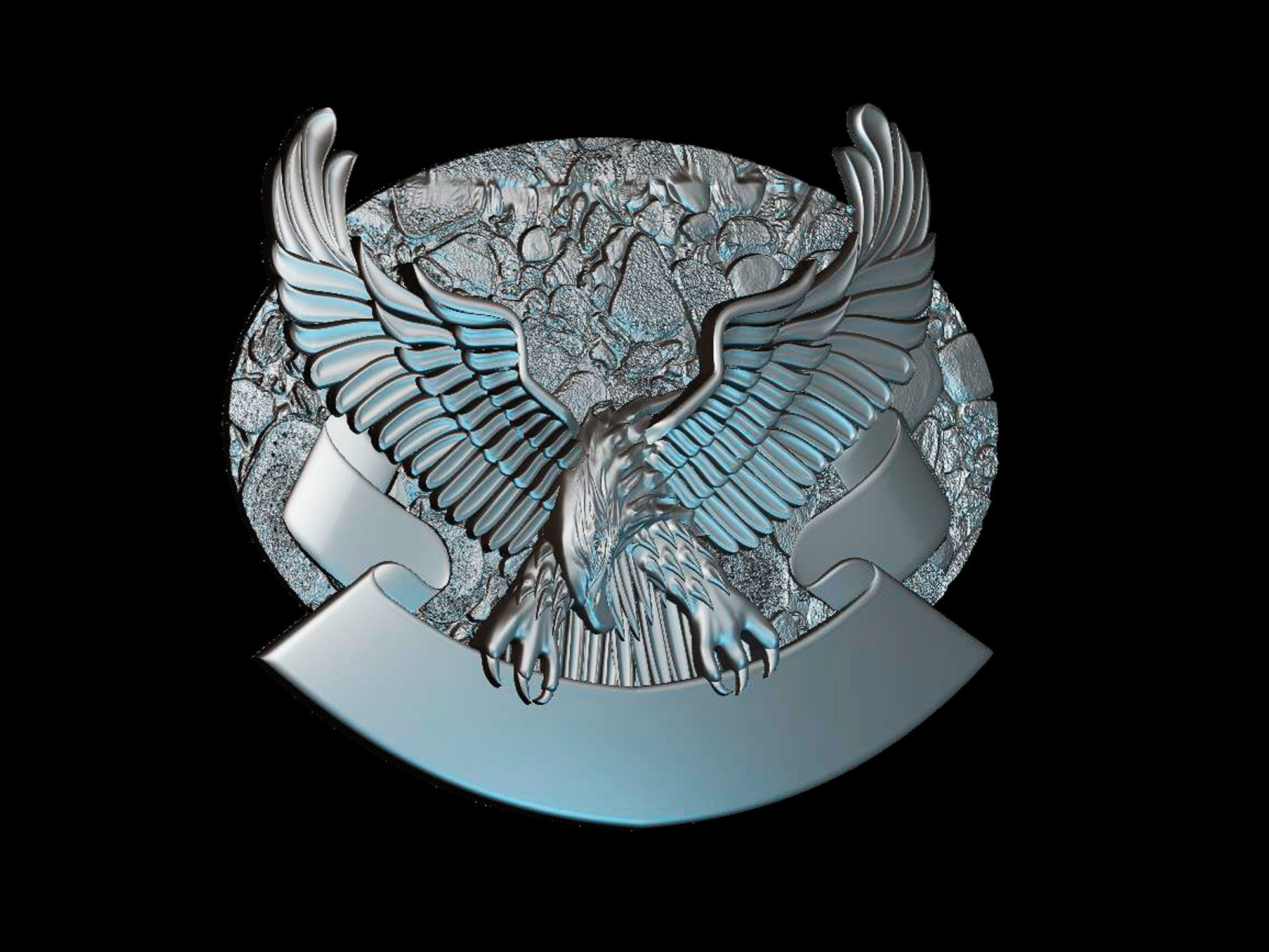 Eagle on tape 3d model for cnc machines and 3d printers 3D model_1