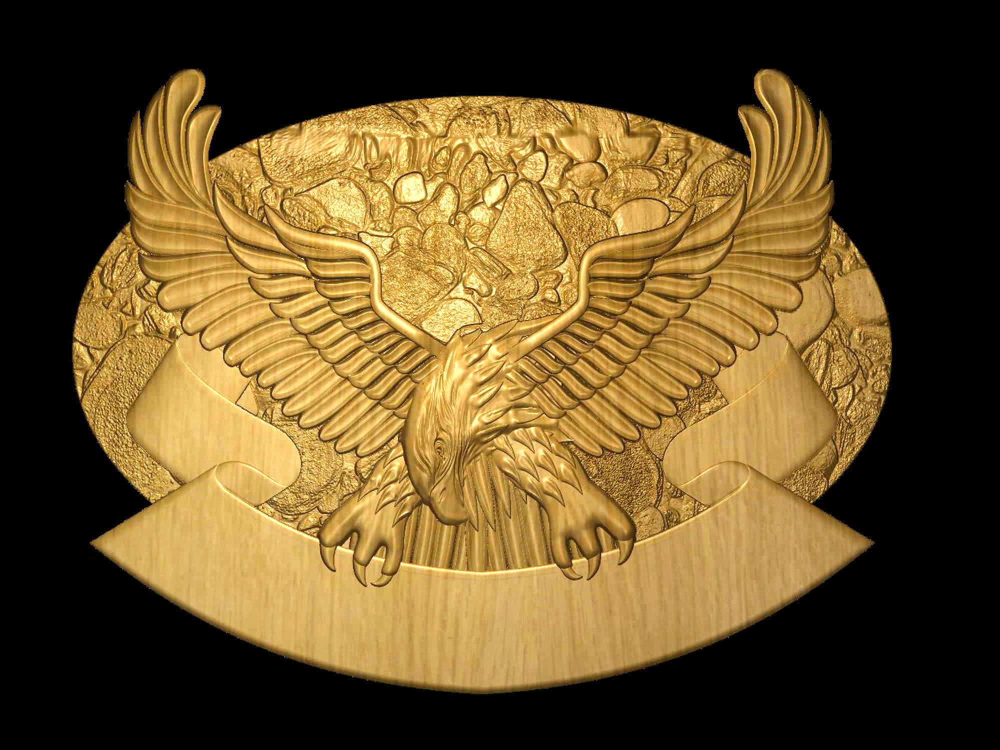 Eagle on tape 3d model for cnc machines and 3d printers 3D model_7