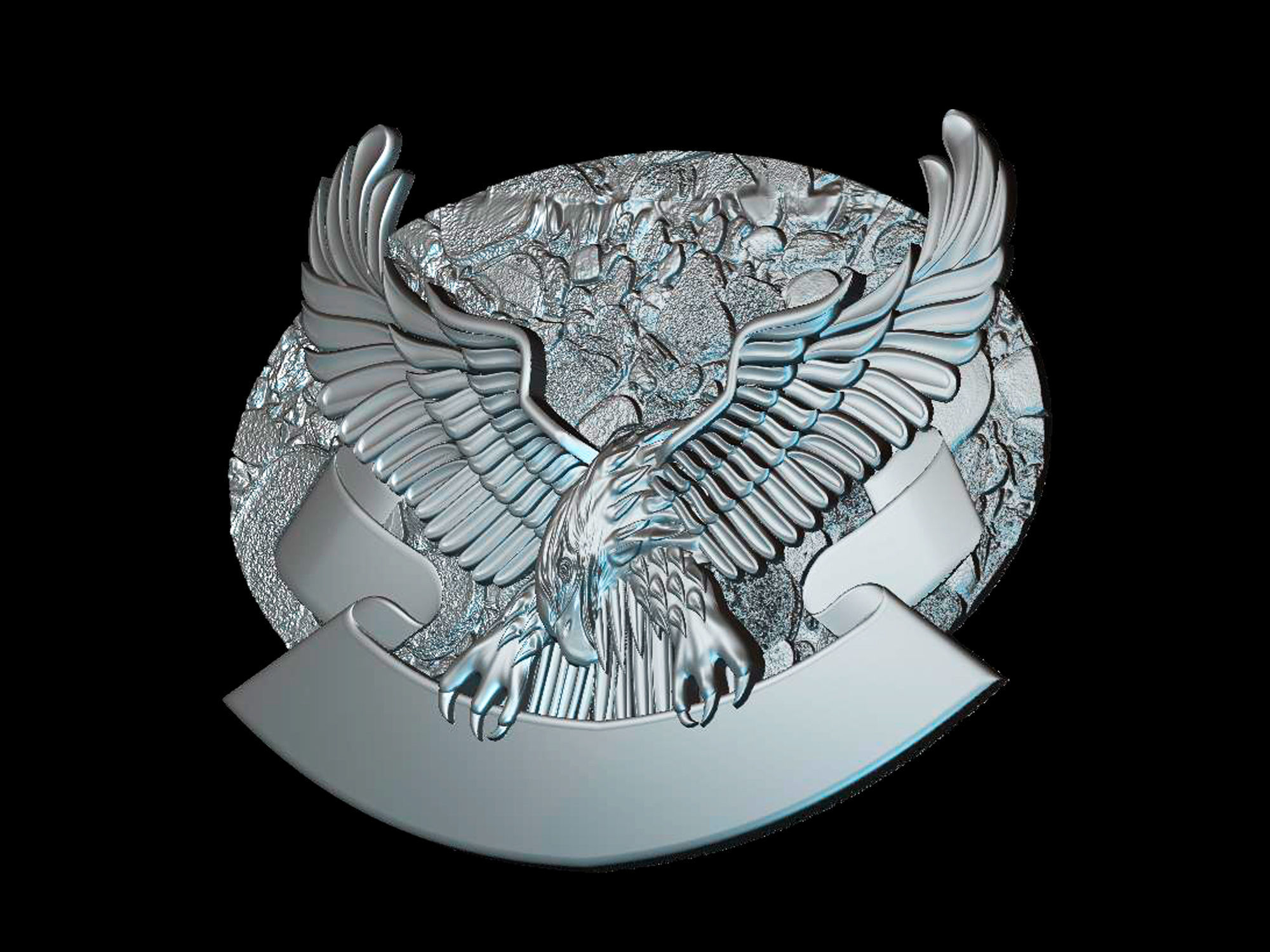 Eagle on tape 3d model for cnc machines and 3d printers 3D model_2