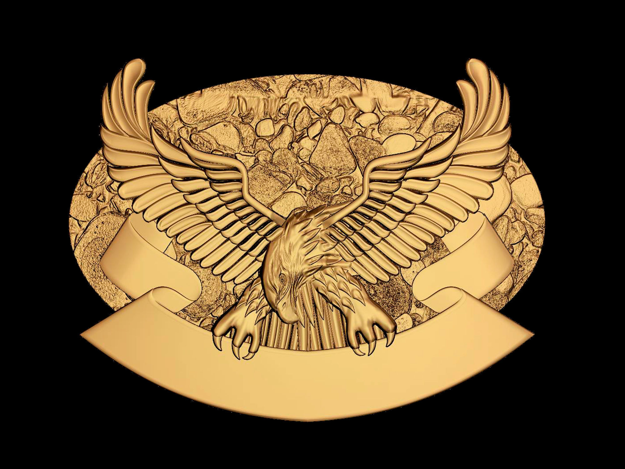 Eagle on tape 3d model for cnc machines and 3d printers 3D model_6