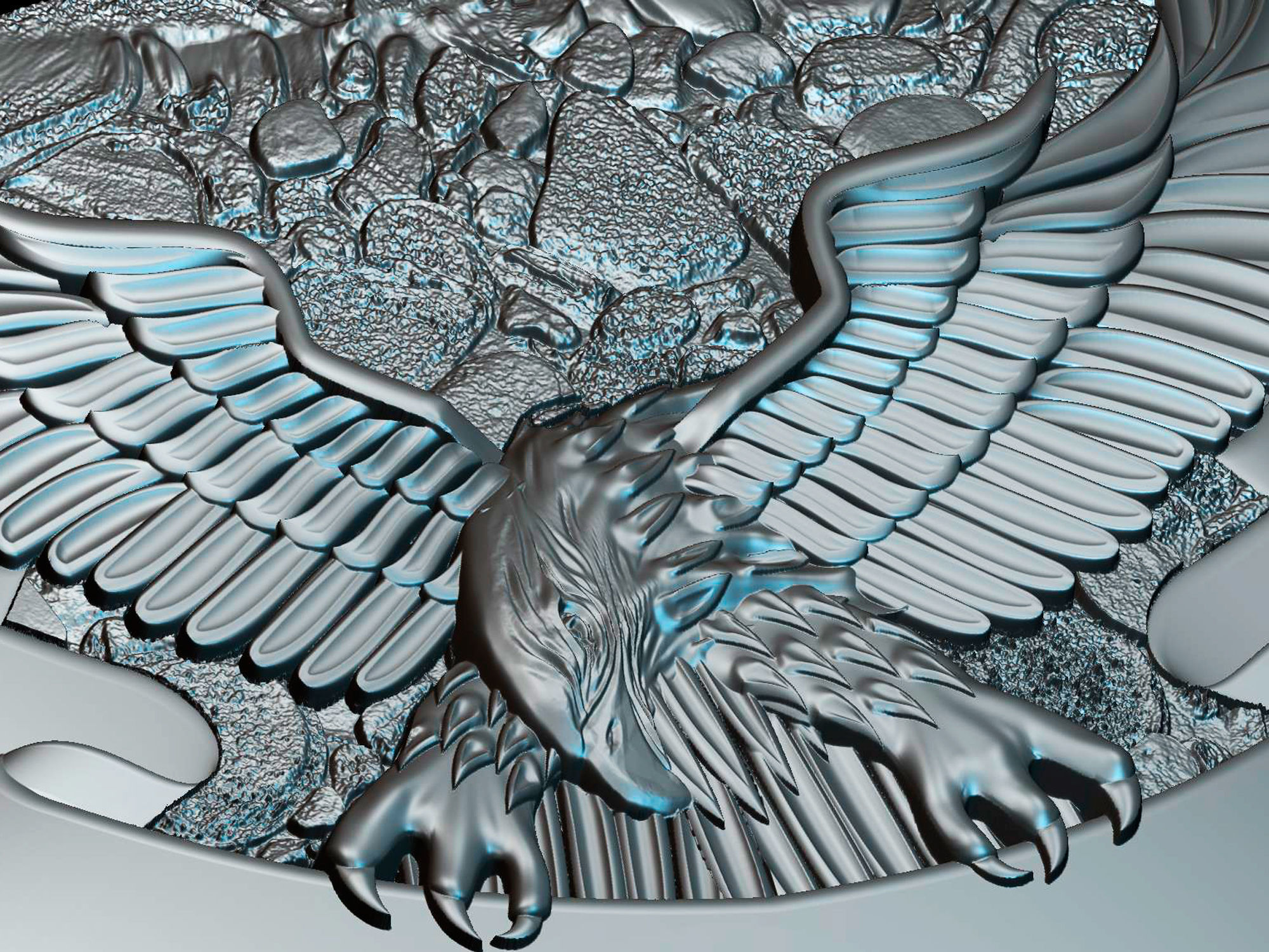 Eagle on tape 3d model for cnc machines and 3d printers 3D model_5