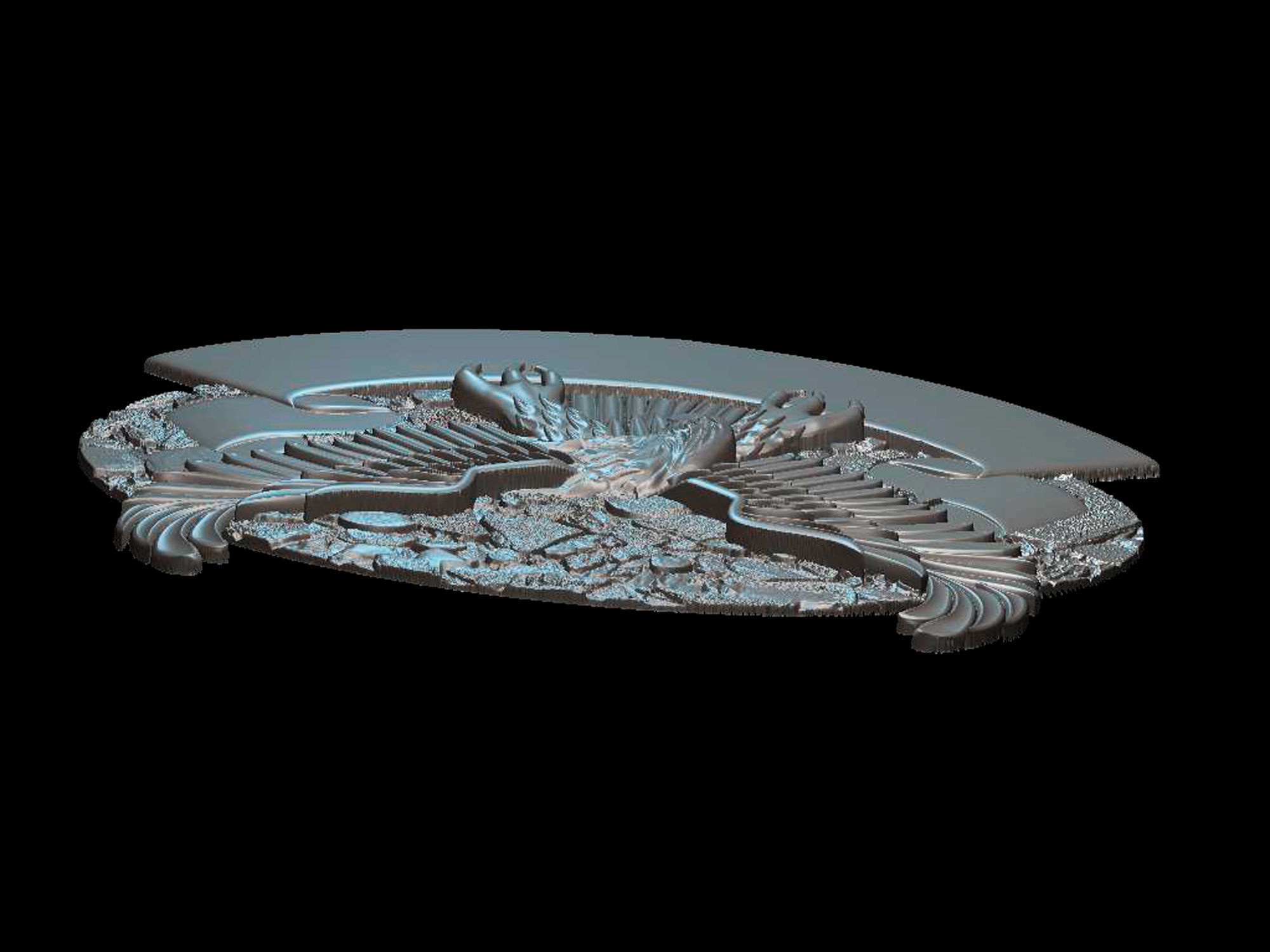 Eagle on tape 3d model for cnc machines and 3d printers 3D model_4