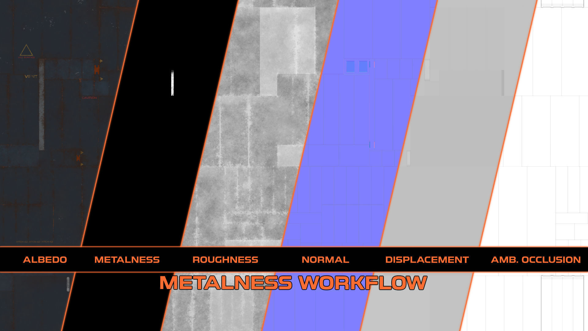 Sci fi Trim sheet texture 3 Variations Low-poly 3D model_2