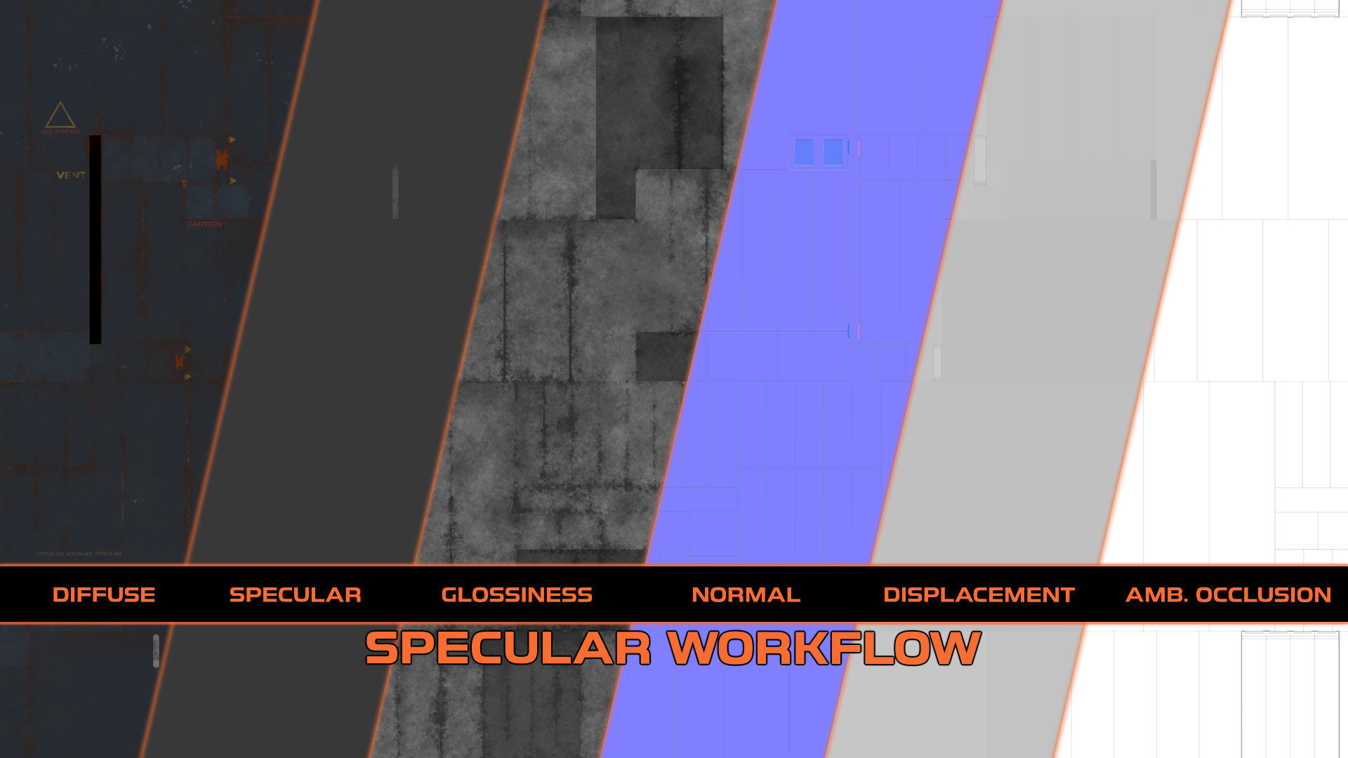 Sci fi Trim sheet texture 3 Variations Low-poly 3D model_3