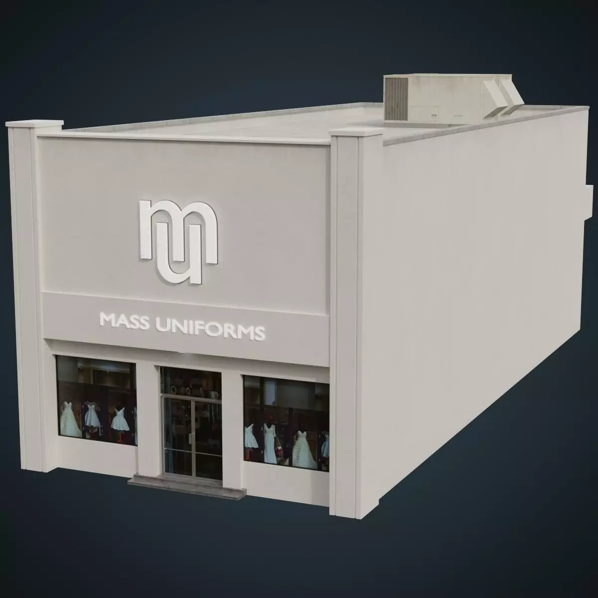 Building 13 Low-poly 3D model_0