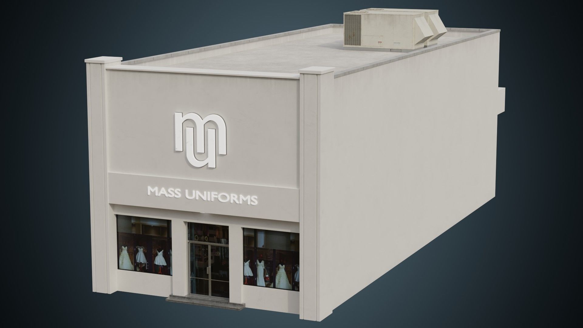 Building 13 Low-poly 3D model_1