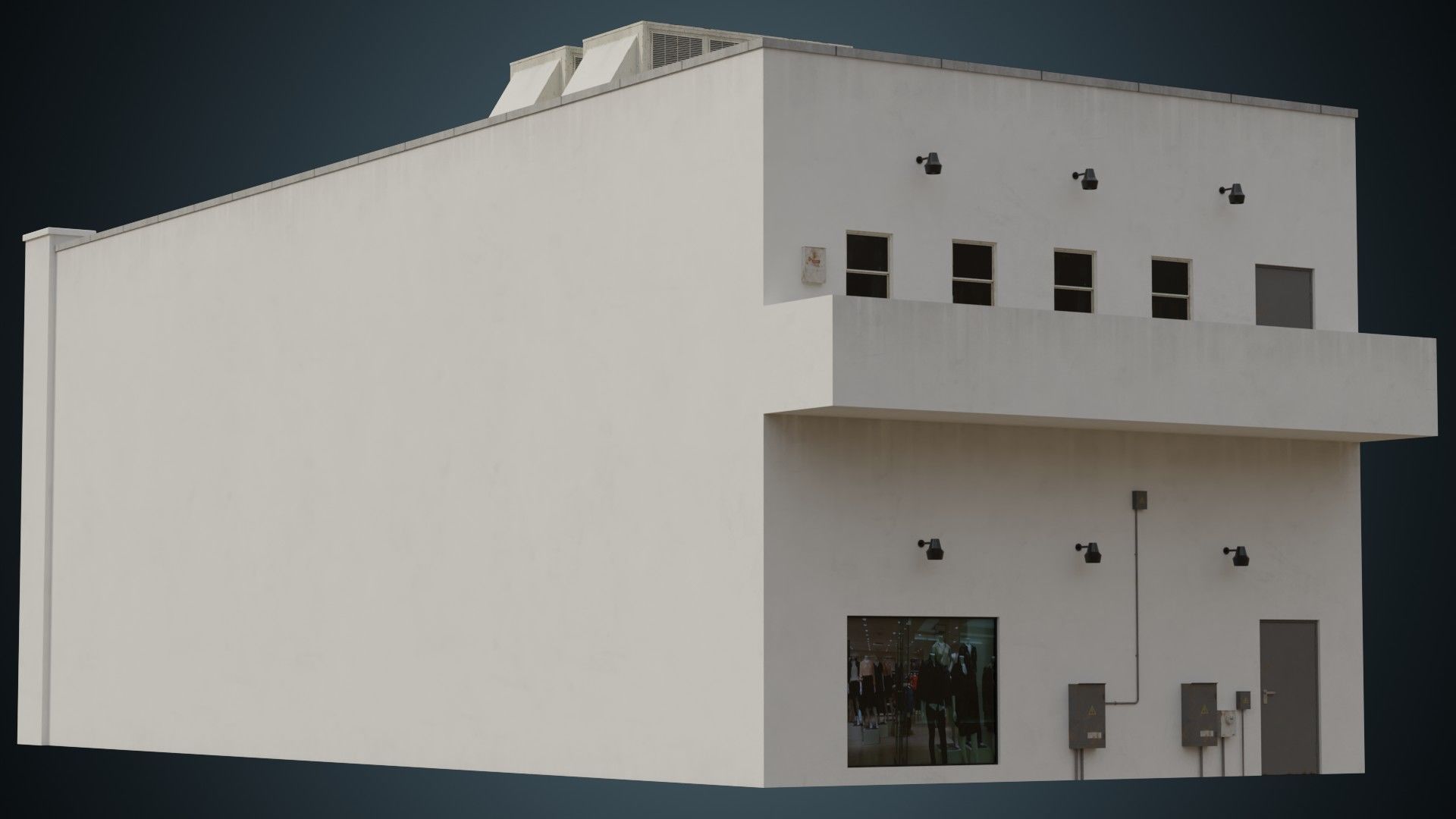 Building 13 Low-poly 3D model_4