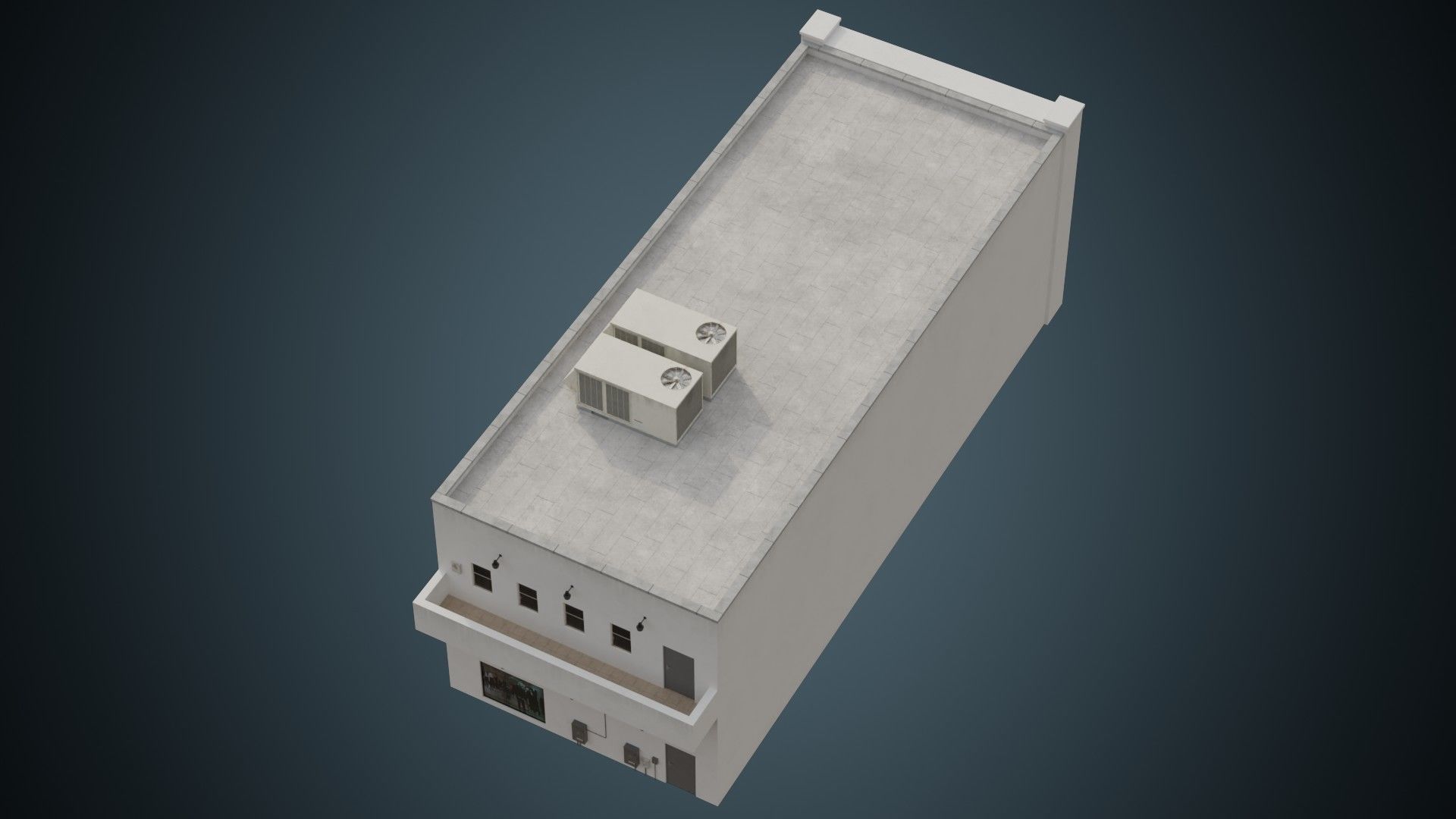 Building 13 Low-poly 3D model_3